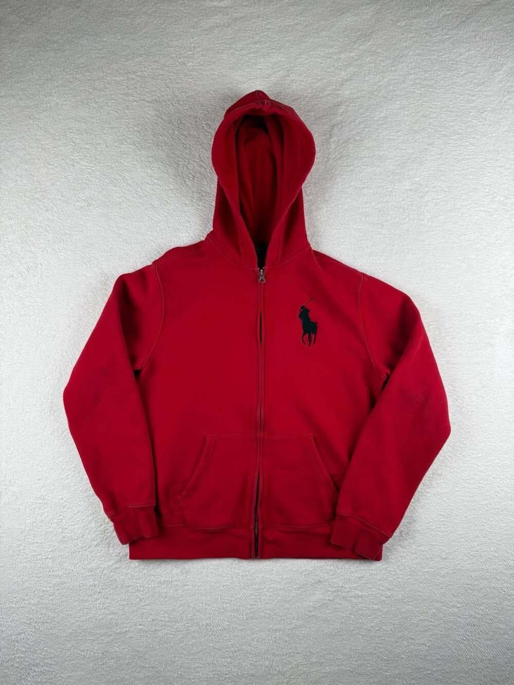Polo Ralph Lauren Full Zip Hoodie Size Youth XL (18-20) Red Big Pony